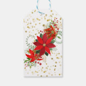 クリスマスポインセチアUnicornと赤フォントパーティー ギフトタグ (裏面)