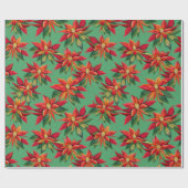 クリスマスポインセチラッピング紙 ラッピングペーパー (フラット)