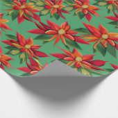 クリスマスポインセチラッピング紙 ラッピングペーパー (角)