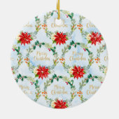 クリスマスポインセッタ装飾クリスマスギフトパターン セラミックオーナメント (裏面)