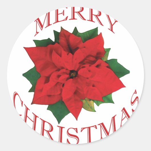 クリスマスポインセッタ ラウンドシール (正面)