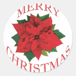 クリスマスポインセッタ ラウンドシール