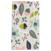 クリスマスポインセティアどんズグレーアクアライムグリーン スモールペーパーバッグ (正面)