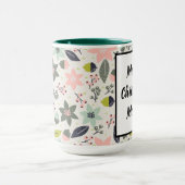 クリスマスポインセティアどんズグレーアクアライムグリーン マグカップ (中央)