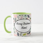クリスマスポインセティアどんズグレーアクアライムグリーン マグカップ (左)