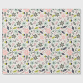 クリスマスポインセティアどんズグレーアクアライムグリーン ラッピングペーパー (フラット)