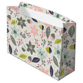 クリスマスポインセティアどんズグレーアクアライムグリーン ラージペーパーバッグ (裏面アングル)