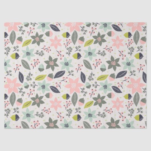 クリスマスポインセティアどんズグレーアクアライムグリーン 薄葉紙 (正面)