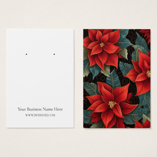 クリスマスポインセティアイヤリングディスプレイカード (正面&裏面)