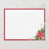 クリスマスポインセティアウィンターブライダルシャワーレシピ エンクロージャーカード (裏面)