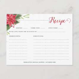 クリスマスポインセティアウィンターブライダルシャワーレシピ エンクロージャーカード