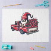 クリスマスポインセティアサンタ格言インピックアップトラック 薄葉紙 (クラフト)