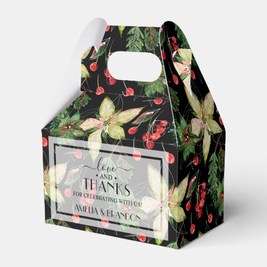 クリスマスポインセティアスとブラックの果実 フェイバーボックス (正面サイド)