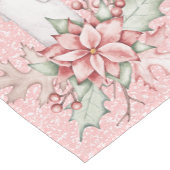 クリスマスポインセティアスオンピンクグリッターランナー ショートテーブルランナー (コーナー)