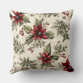 クリスマスポインセティアスクエア装飾用クッション クッション (裏面)