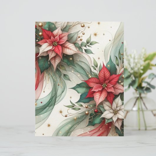 クリスマスポインセティアスクラップブック紙 (スタンド正面)