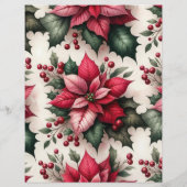クリスマスポインセティアスクラップブック紙 (裏面)