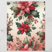 クリスマスポインセティアスクラップブック紙 (正面)