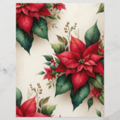 クリスマスポインセティアスクラップブック紙 (正面)
