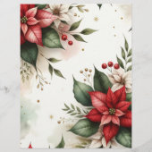 クリスマスポインセティアスクラップブック紙 (裏面)