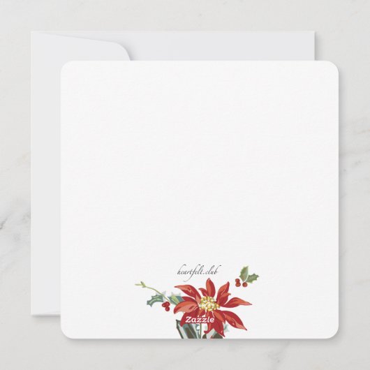 クリスマスポインセティアスホリデイカード シーズンカード (裏面)