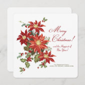 クリスマスポインセティアスホリデイカード シーズンカード (正面/裏面)