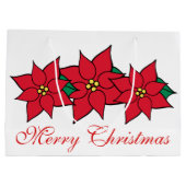 クリスマスポインセティアスホリデイ抱き枕 ラージペーパーバッグ (裏面)