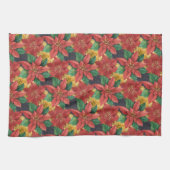 クリスマスポインセティアスホリデイ キッチンタオル (横)