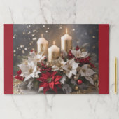 クリスマスポインセティアスランチョンマット大25枚 ペーパーパッド (インサイチュ)