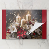 クリスマスポインセティアスランチョンマット大25枚 ペーパーパッド (折り畳み)