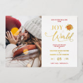 クリスマスポインセティアスリース写真MR&MRS写真 箔シーズンカード (正面)