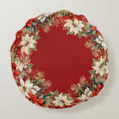 クリスマスポインセティアスリース ラウンドクッション (裏面)