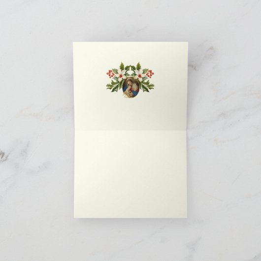 クリスマスポインセティアスロザリオヴァージンメアリーイエス シーズンカード (内部)