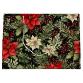 クリスマスポインセティアス抱き枕 ラージペーパーバッグ (正面)