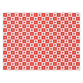 クリスマスポインセティアス&スターオンレッド&ホワイト テーブルクロス (正面(横))