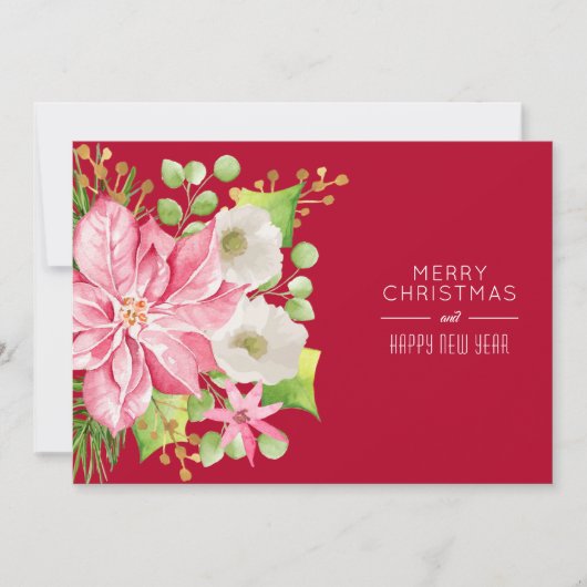 クリスマスポインセティアホリデーカード シーズンカード (正面)