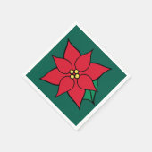 クリスマスポインセティアホリデーパーティナプキンス スタンダードカクテルナプキン (角)