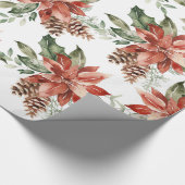 クリスマスポインセティアホリデーラッピング紙 ラッピングペーパー (角)