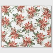クリスマスポインセティアホリデーラッピング紙 ラッピングペーパー (フラット)