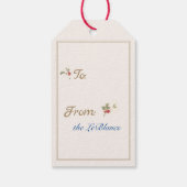 クリスマスポインセティアホリーヴィンテージレッドホリデイ ギフトタグ (裏面)