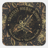 クリスマスポインセティアホームメイドフードホリデイベーキング スクエアシール (正面)