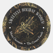 クリスマスポインセティアホームメイドフードホリデイベーキング ラウンドシール (正面)