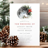 クリスマスポインセティアムーン結婚フローラ 招待状