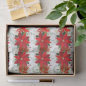 クリスマスポインセティアレッド金ゴールドホリデーフローラ 薄葉紙 (ギフト)