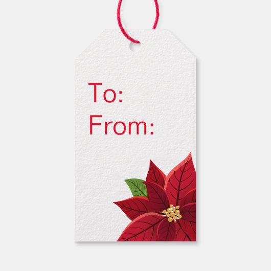 クリスマスポインセティシアギフトラベル ギフトタグ (裏面)