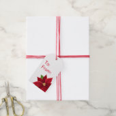 クリスマスポインセティシアギフトラベル ギフトタグ (より糸付き)