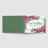 クリスマスポインセティシアグリーンレッド結婚フローラ ゲストブック (全面)