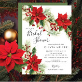 クリスマスポインセティシアフラワーズブライダルシャワー 招待状