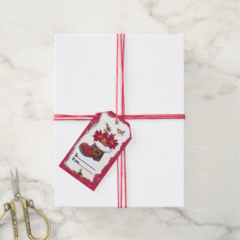 クリスマスポインセティシアブートギフトラベル ギフトタグ