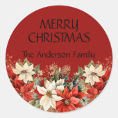 クリスマスポインセテカスタムィアスの家族名 ラウンドシール (正面)